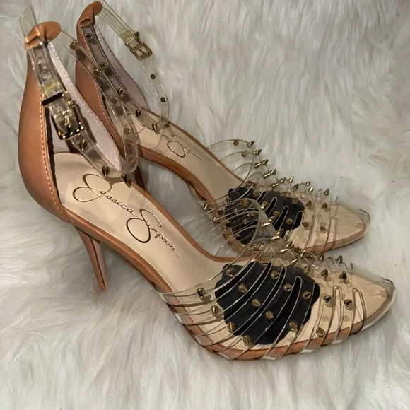 Jessica Simpson Nude/Gold Studded Sandals - Picture 3 of 8